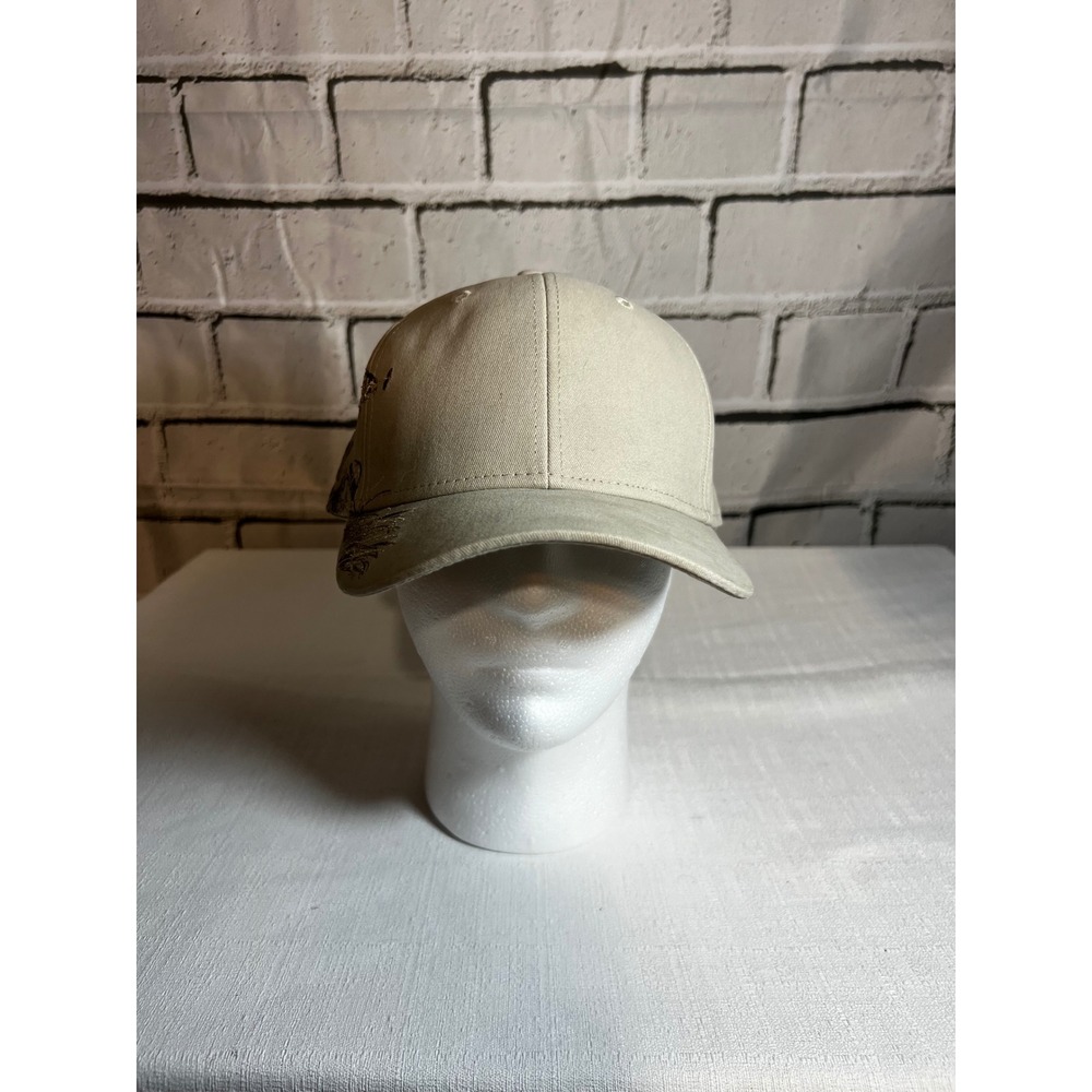 Dri Duck Wildlife Series Bass Fish Embroidered Khaki Tan Cotton Hat Adjustable
